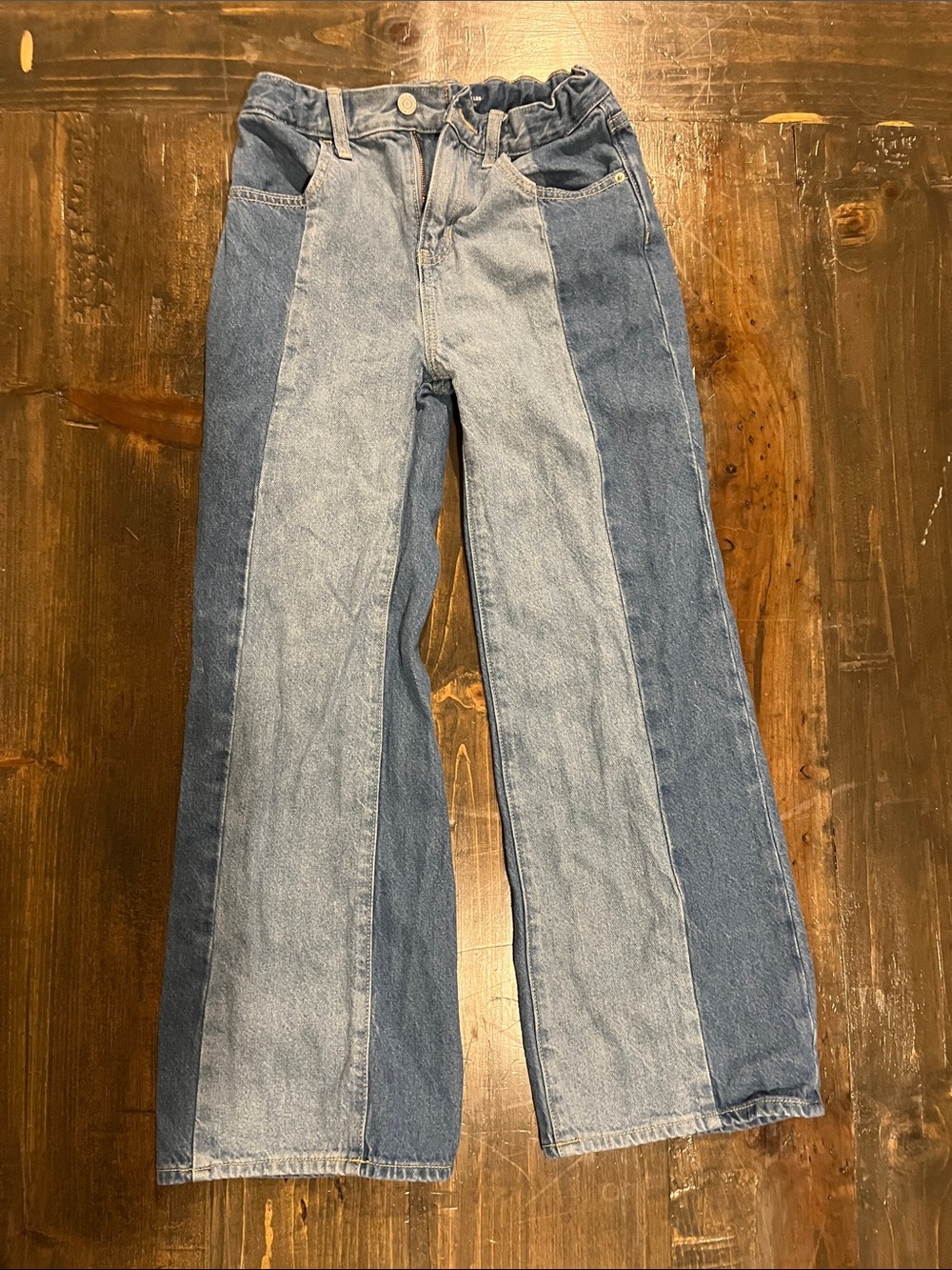 Old Navy Two-Tone Blue Panel Kids Jeans
